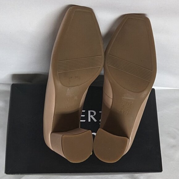 Warner block heel square-toe pump neutral creme brulee size 5.5 GUC Naturalizer - Picture 12 of 15